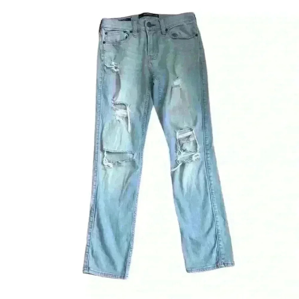 HOLLISTER Skinny Fit Advanced Stretch Light Wash Distressed Women 28 (length 30)